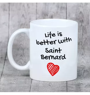 St. Bernard, Saint Bernard, Alpine Mastiff, Bernhardiner - cup with a dog, cup with a photo, personalized gift from the Art-Dog brand