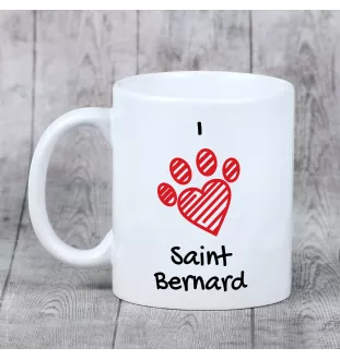 Bernardyn kubek z psem I love Art-Dog