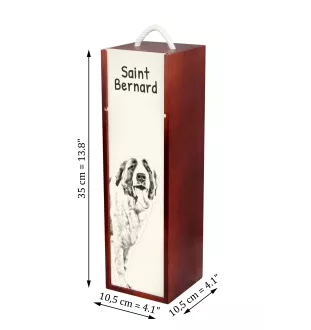 St. Bernard, Saint Bernard, Alpine Mastiff, Bernhardiner - wine box with a dog, alcohol box with graphics, personalized gift box from the Art-Dog brand