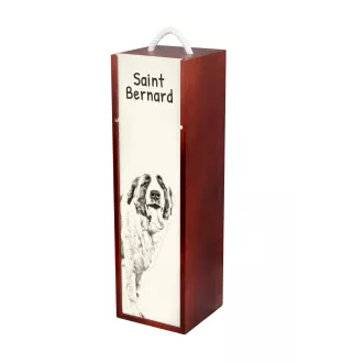 Saint-bernard, Chien Du Mont Saint-Bernard - boîte à vin avec chien, boîte à alcool avec graphisme, boîte cadeau personnalisée de la marque Art-Dog