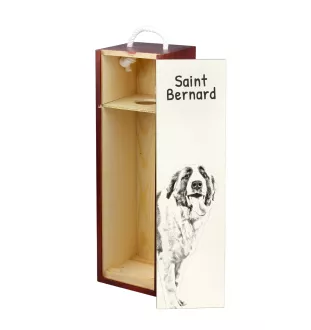 Saint-bernard, Chien Du Mont Saint-Bernard - boîte à vin avec chien, boîte à alcool avec graphisme, boîte cadeau personnalisée de la marque Art-Dog