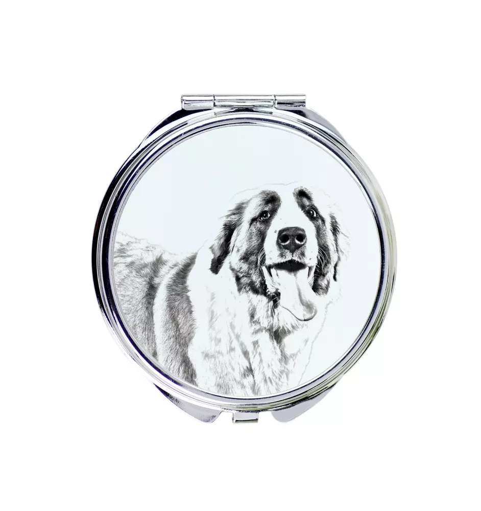Saint-bernard, Chien Du Mont Saint-Bernard - miroir de poche avec chien, miroir personnalisé pour sac à main, miroir compact avec impression de la marque Art-Dog