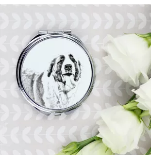 Saint-bernard, Chien Du Mont Saint-Bernard - miroir de poche avec chien, miroir personnalisé pour sac à main, miroir compact avec impression de la marque Art-Dog