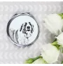 St. Bernhardshund, Bernhardiner - Taschenspiegel mit Hund, personalisierter Taschenspiegel, kompakter Spiegel mit Art-Dog-Logo