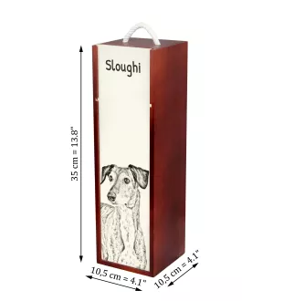 Saluki, Persian Greyhound, Arabian hound, Gazelle hound - wine box with a dog, alcohol box with graphics, personalized gift box from the Art-Dog brand