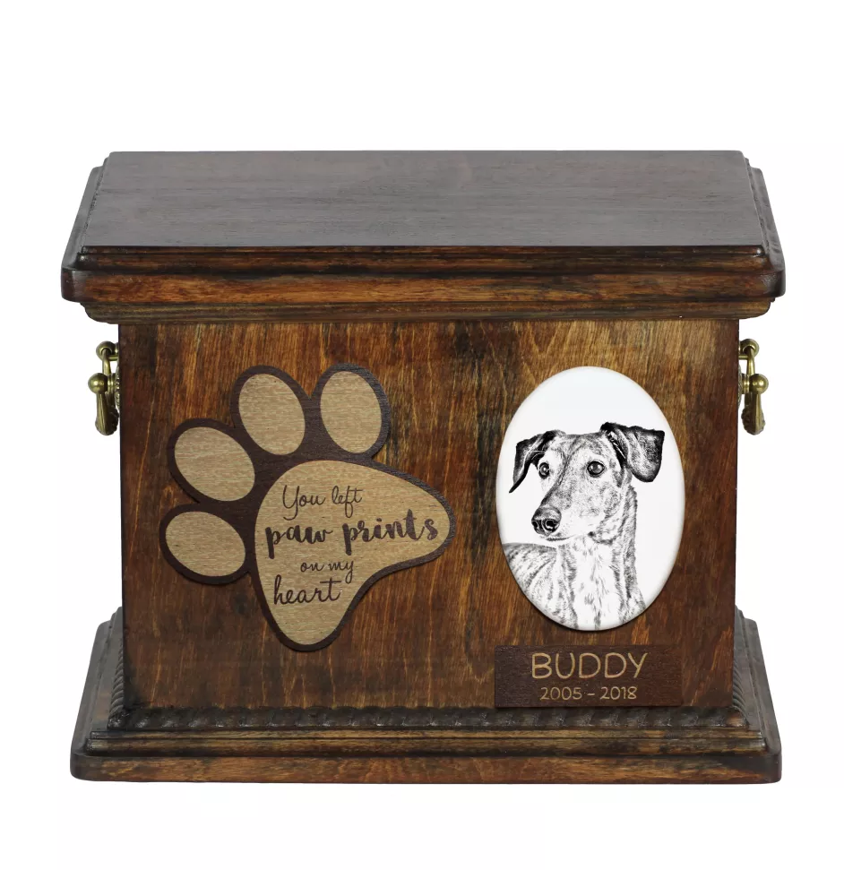 Saluki, Lévrier persan - urne pour cendres de chien, urne personnalisée avec photo, urne avec photo de chien de la marque Art-Dog