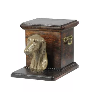 Saluki, Lévrier persan - urne pour les cendres d'un chien avec une statuette, une urne élégante pour chien, une urne exceptionnelle avec un buste de chien de la marque Art-Dog