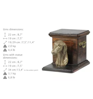 Chart perski, Saluki urna wykonana z drewna z psem Art-Dog