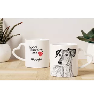 Saluki, Persischer Windhund - Tasse mit Hund, entzückende Tasse mit herzförmigem Henkel, universelles Geschenk der Marke Art-Dog