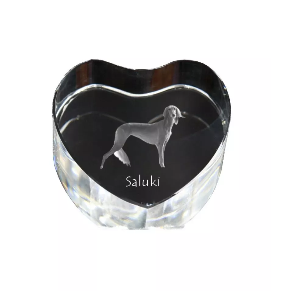 Saluki, Lévrier persan I - une photo de chien dans un cristal, un cœur en cristal, un cadre photo exceptionnel de la marque Art-Dog