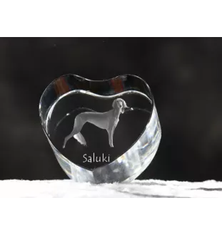 Saluki, Lévrier persan I - une photo de chien dans un cristal, un cœur en cristal, un cadre photo exceptionnel de la marque Art-Dog