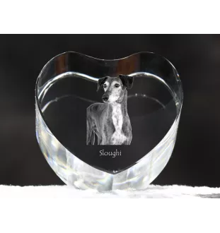 Saluki, Persischer Windhund - Hundebild im Kristall, Kristallherz, einzigartiger Bilderrahmen der Marke Art-Dog