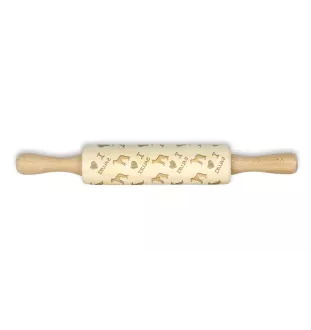 Saluki, Persian Greyhound, Arabian hound, Gazelle hound - small rolling pin with a dog, patterned dough roller, gadget for ceramicists from the Art-Dog brand