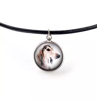 Saluki, Persian Greyhound, Arabian hound, Gazelle hound - jewelry with your photo box, set of necklace and earrings, personalized products from the Art-Dog brand