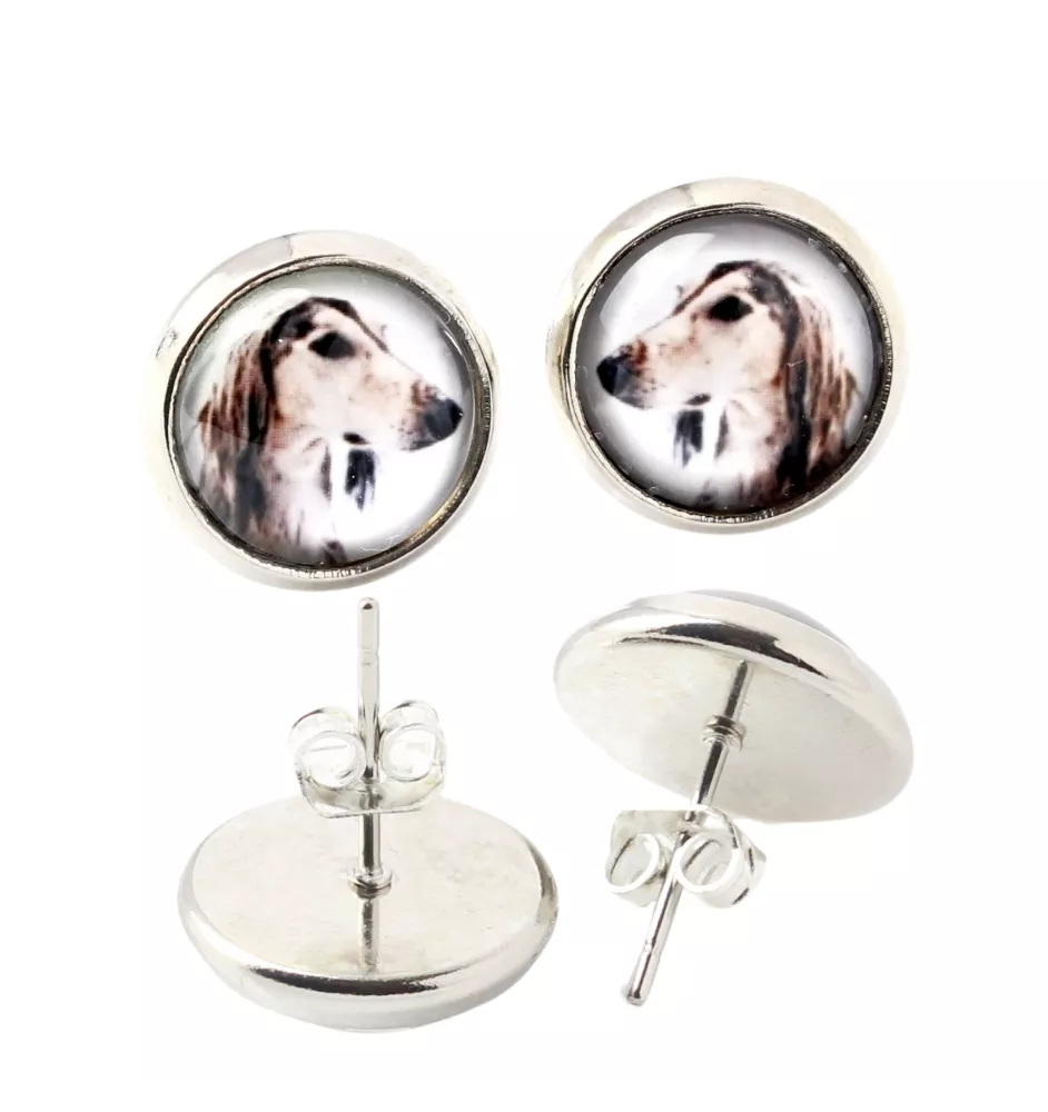 Saluki, Persischer Windhund - Ohrringe in einer Schachtel, Ihr Foto, handgefertigter Schmuck, Eigenmarke von Art-Dog.