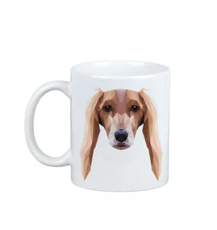 Saluki, Lévrier persan - tasse avec une photo et un motif de chien géométrique Art-Dog