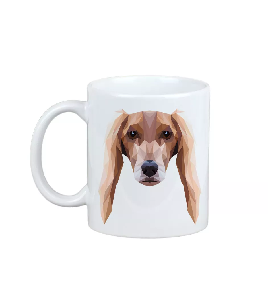 Saluki, Persian Greyhound, Arabian hound, Gazelle hound - cup with a geometric dog image and the inscription Art-Dog