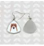 Saluki, Persian Greyhound, Arabian hound, Gazelle hound - earrings with a picture and the inscription geometric dog Art-Dog