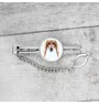 Saluki, Persian Greyhound, Arabian hound, Gazelle hound - geometric tie clip with a picture and inscription from Art-Dog