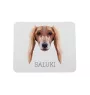 Saluki, Lévrier persan - tapis de souris géométrique avec photo et inscription Art-Dog