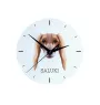 Saluki, Persischer Windhund - geometrische Wanduhr mit Bild und Aufschrift der Marke Art-Dog