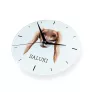 Saluki, Lévrier persan - horloge murale géométrique avec photo et logo de la marque Art-Dog
