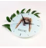 Saluki, Lévrier persan - horloge murale géométrique avec photo et logo de la marque Art-Dog
