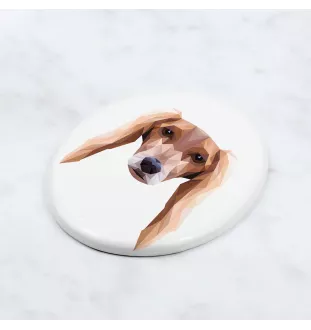 Saluki, Persian Greyhound, Arabian hound, Gazelle hound - a plate with a geometric design and the brand name Art-Dog