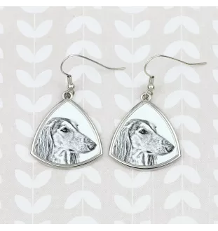 Saluki, Lévrier persan I - boucles d'oreilles avec chien, boucles d'oreilles pendantes avec photo, bijoux personnalisés avec impression de la marque Art-Dog