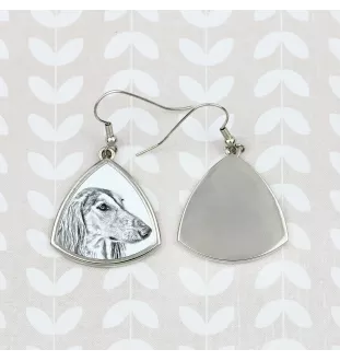 Saluki, Persischer Windhund I - Hund Ohrringe, hängende Ohrringe mit Bild, personalisierter Schmuck mit dem Aufdruck der Marke Art-Dog