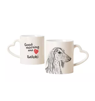 Saluki, Persischer Windhund I - Tasse mit Hund, entzückende Tasse mit herzförmigem Henkel, universelles Geschenk der Marke Art-Dog