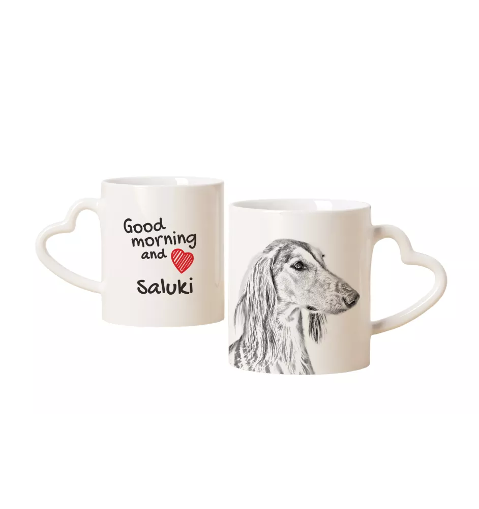 Saluki, Persischer Windhund I - Tasse mit Hund, entzückende Tasse mit herzförmigem Henkel, universelles Geschenk der Marke Art-Dog
