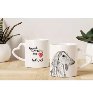 Saluki, Persischer Windhund I - Tasse mit Hund, entzückende Tasse mit herzförmigem Henkel, universelles Geschenk der Marke Art-Dog