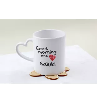 Saluki, Persischer Windhund I - Tasse mit Hund, entzückende Tasse mit herzförmigem Henkel, universelles Geschenk der Marke Art-Dog