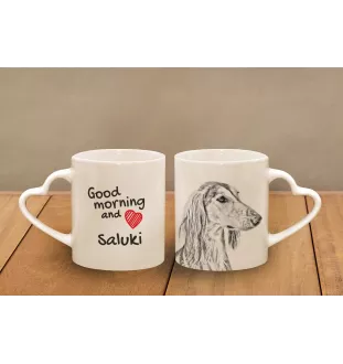 Saluki, Lévrier persan I - tasse avec chien, une tasse adorable avec une anse en forme de cœur, un cadeau universel de la marque Art-Dog