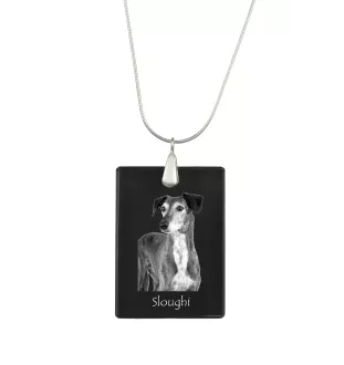 Saluki, Persischer Windhund - Kristallanhänger mit Hund, Silberhalskette mit Foto, personalisierter Anhänger der Marke Art-Dog