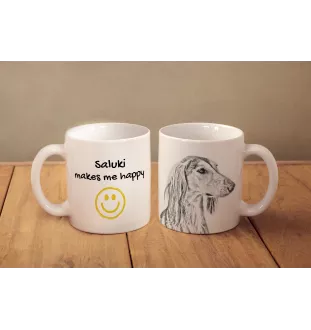 Saluki, Lévrier persan I - tasse avec chien, une tasse joyeuse pour les amoureux des chiens, un cadeau personnalisé de la marque Art-Dog