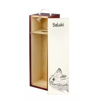 Saluki, Persian Greyhound, Arabian hound, Gazelle hound I - wine box with a dog, alcohol box with graphics, personalized gift box from the Art-Dog brand