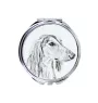 Saluki, Persischer Windhund I - Taschenspiegel mit Hund, personalisierter Taschenspiegel, kompakter Spiegel mit Art-Dog-Logo