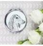 Saluki, Persischer Windhund I - Taschenspiegel mit Hund, personalisierter Taschenspiegel, kompakter Spiegel mit Art-Dog-Logo