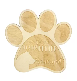 Samoyède - Sous-verre mug, sous-verre gravé avec chien, cadeau pour amoureux des chiens par la marque Art-Dog