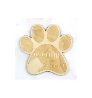 Samoyède - Sous-verre mug, sous-verre gravé avec chien, cadeau pour amoureux des chiens par la marque Art-Dog