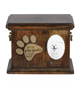 Samojed urna z płytką ceramiczną Art-Dog