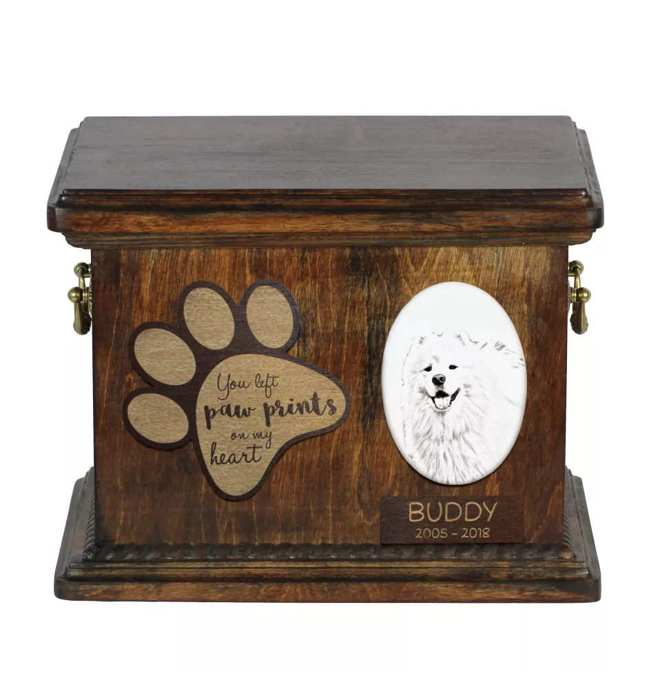 Samoyède - urne pour cendres de chien, urne personnalisée avec photo, urne avec photo de chien de la marque Art-Dog