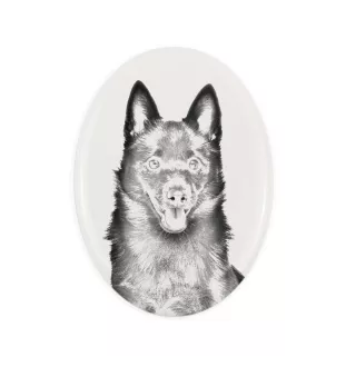 Schipperke - une plaque commémorative avec une photo de chien, une plaque funéraire avec une impression, une plaque ovale personnalisée de la marque Art-Dog