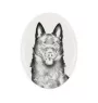 Schipperke, Little Black Devil, Little Captain - commemorative plaque with a photo of a dog, tombstone with a print, personalized oval plaque from the Art-Dog brand