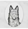 Schipperke, Little Black Devil, Little Captain - commemorative plaque with a photo of a dog, tombstone with a print, personalized oval plaque from the Art-Dog brand