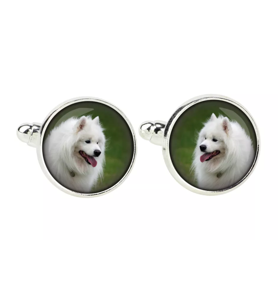 Samojed spinka do mankietów ze zdjęciem Art-Dog