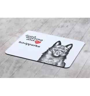 Schipperke - tapis de souris personnalisé avec impression, tapis de souris personnalisé avec chien, accessoire unique pour employé de bureau de la marque Art-Dog