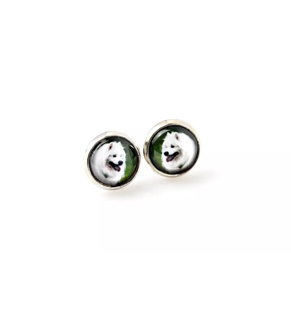 Samoyed, Bjelkier, Samoiedskaya Sobaka - earrings your photo handmade, own photo, jewelry from the Art.-Dog brand